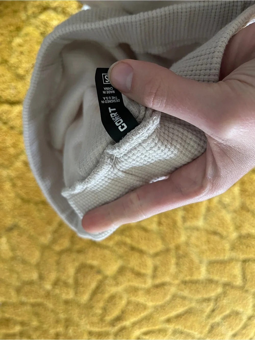 Comfrt cream waffle knit lounge pants oversized womans size large cozy - Picture 8 of 8